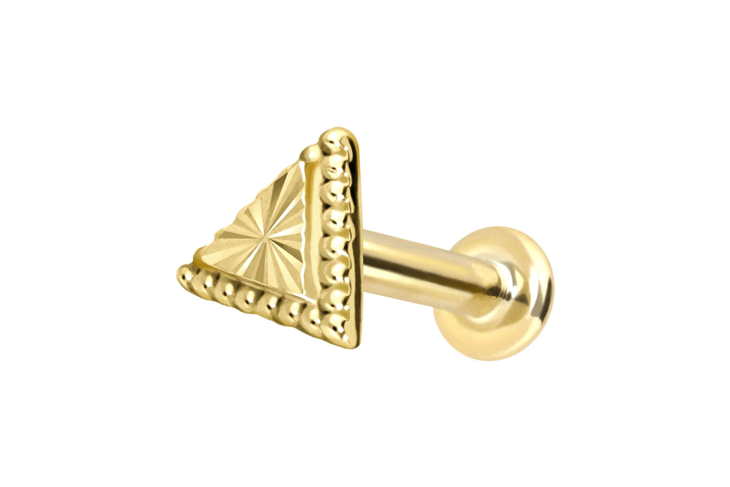 14 Karat Gold Labret Piercing mit Push Fit DREIECK